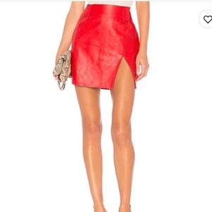 Superdown Trinity XS Faux Leather Mini Skirt